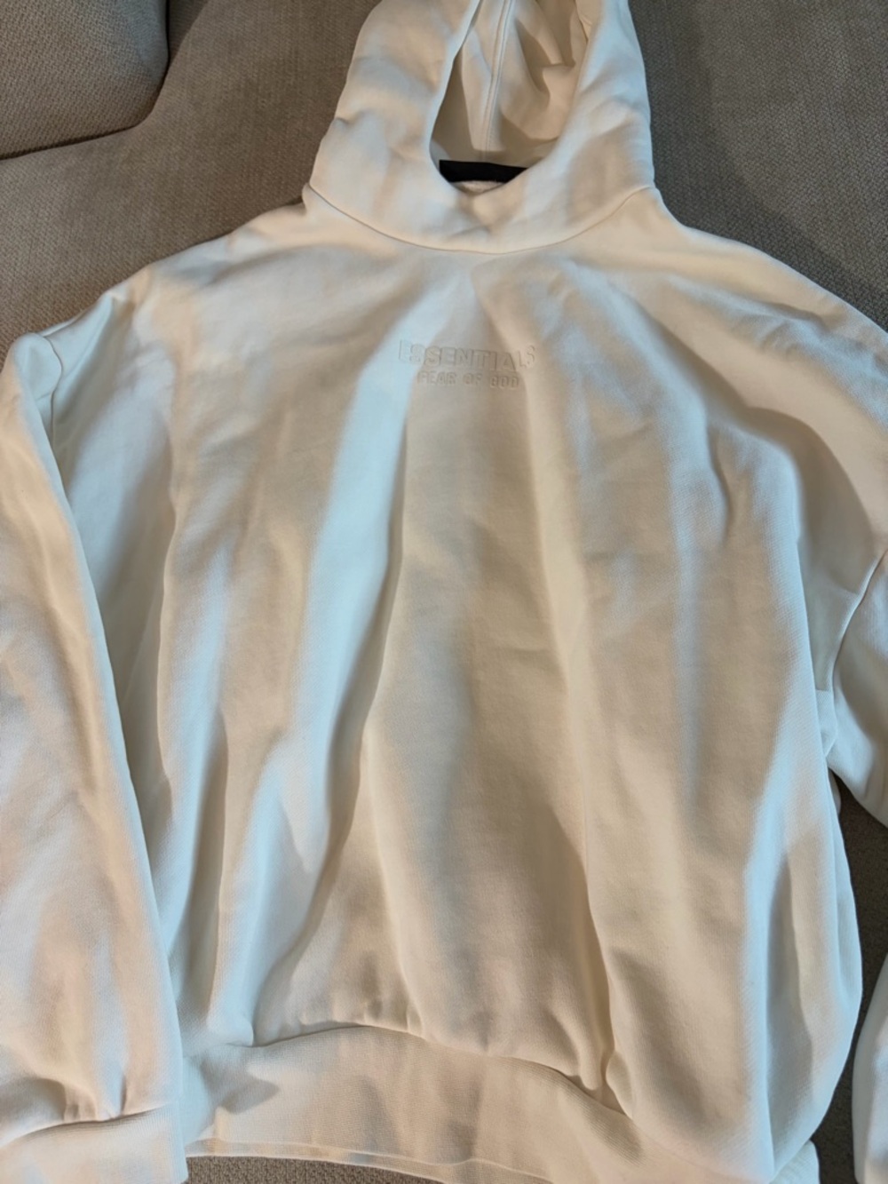 Essentials Fear of God Cloud Dancer White Hoodie - Picture 7 of 14